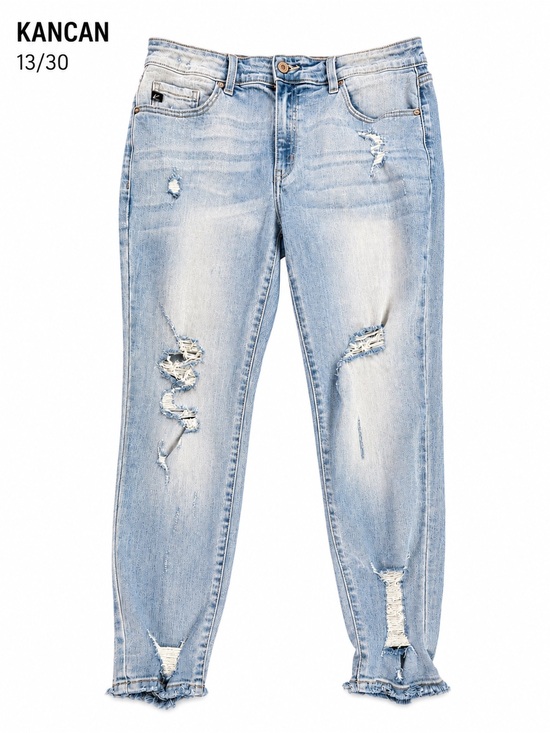 KanCan Denim - KanCan |Size 13/30 |Distressed |Light Wash Jeans |Frayed Hem